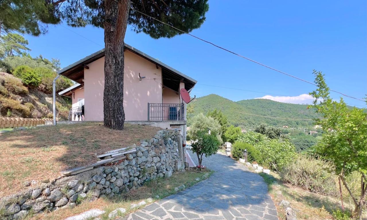 Giardino con cancello in ferro e vista colline