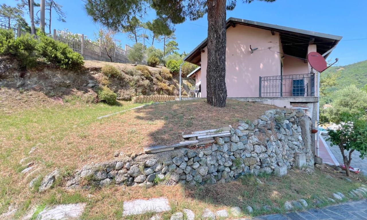 Prato in pendenza con muro in pietra